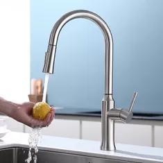 Wholesale faucet: HOMEKA Smart Kitchen Faucet Pull Down Type Dual Function Spray Head for Sink