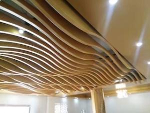 Wholesale u: Restaurant U Shape Tube Suspended Ceiling Wood Grain Aluminum Square Baffle Ceiling