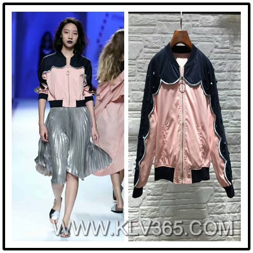New Design Spring Autumn Women Fashion Stand Collar Baseball Bomber Jacket