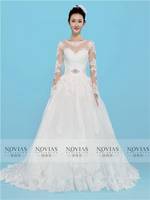 Sell Long Sleeve Beaded Belt Lace Ball Gown Wedding Gown