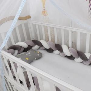 Wholesale crib: 1.5M/2M/3M/4M Baby Bumper Bed Braid Knot Pillow Cushion for Infant Crib Protector Cot Knot Bumper