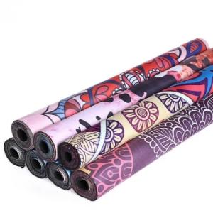 Wholesale suede: Custom Eco Friendly Printed Suede Natural Rubber Yoga Mat China Factory
