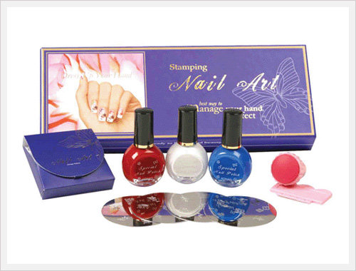 10. Nail Art Stamping Kit with Stamper and Scraper - eBay - wide 7