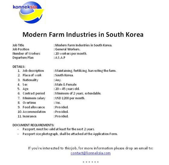 Vacancy In South Korea For Unskilled Workers Id 8660104 Product Details View Vacancy In South Korea For Unskilled Workers From Pt Konneksia Tunas Persada Ec21