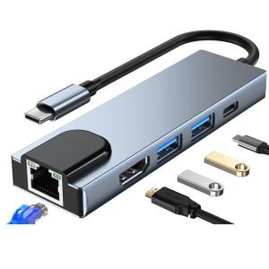 Wholesale usb 2.0: USB C Hub,  USB C Adapter, 5-IN-1 Type C Hub with 4K USB-C To HDMI, Ethernet, USB 3.0/2.0 Ports, 87W