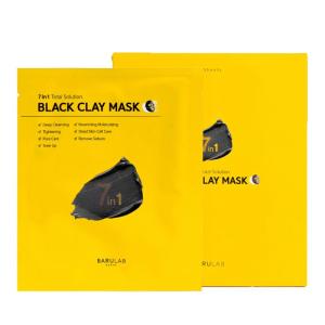 Wholesale blackhead: BARULAB 7-IN-1 Total Solution Black Clay Sheet Mask (18g*5pcs)