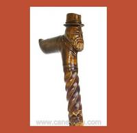 Grey Wolf - HAND CARVED Wooden Cane - Walking Stick - Teak(id:3810279 ...