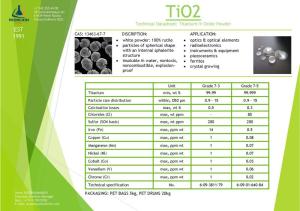 Wholesale sizing: Titanium Dioxide (TIO2) 99.99 - 99,999% Rutile Cas.:13463-67-7 for Crystal Growth and Optics