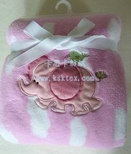 Embroidery Coral Fleece Baby Blanket
