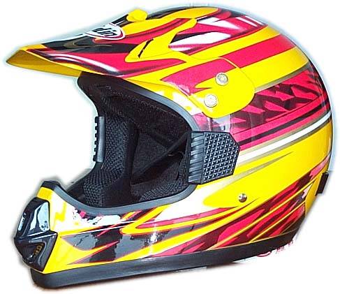 LARGE DOT APPROVED KYLIN KY-112 MOTORCROSS HELMET GREEN WITH RED & SILVER 