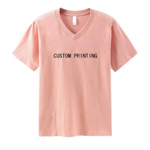 Wholesale shirs: Small MOQ Unisex DIY Printing Logo V-Neck T-Shirt