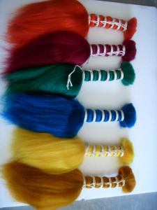 Wholesale wig: 2024 Whosale of Dyed Animal Hair Yak Hair in Different Colors for Theater and Doll Wigs