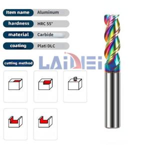 Wholesale milling tools: 55 Degree 3 Flute Endmill Cutting Carbide End Mill for Aluminum Square Dlc Coated Tools
