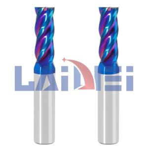 Wholesale stainless steel grinding machine: Zhuzhou Laiwei - Tungsten Carbide Flat End Mills 4 Flute Carbide Blue Nano Coated End Mill