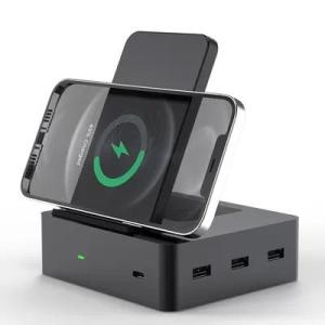 Wholesale smart phone mobile charger: 40Watt 6 in 1 Wireless Charging Station