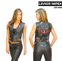 Women's Patched Lady Rider Leather Vest