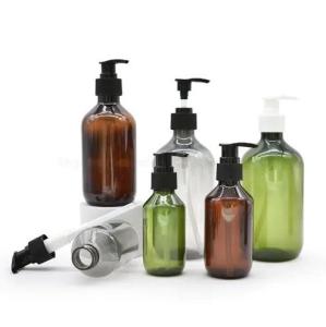 Wholesale organic soap: High Quality Amber PET Plastic Shampoo Bottle