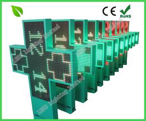 Wholesale led display p10 screen: P10 Two Color Outdoor LED Pharmacy Cross Sign Board Display