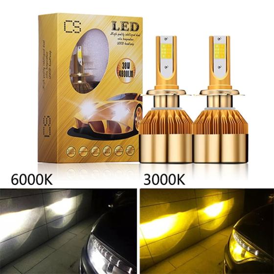 Sell Car LED headlights white yellow, double color Car LED head lamp