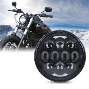 Wholesale c beam steel: Popular 80W 5.75 Inch Round LED Headlight for Harley Motorcycle