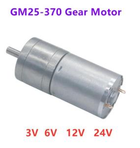 Wholesale electric engine: DC 3V/6V/12V/24V GM25-370 Micro Metal Gear Motor High Torque Low Speed Electric Reduction Engine