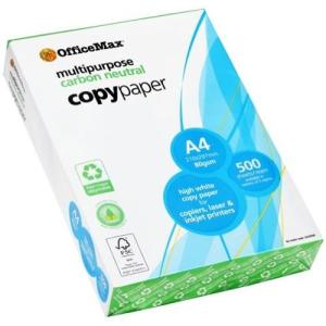 Wholesale a4 copy paper: OfficeMax A4 80gsm Carbon Neutral White Copy Paper Recyclable Wrapper