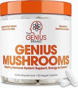 Wholesale mushrooms: Genius Mushroom - Lions Mane, Cordyceps and Reishi - Immune System Booster