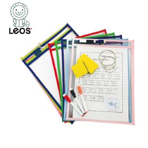 Wholesale display: School Supplies Waterproof Dry Erase Pockets with Pen Holder for Kids Learning