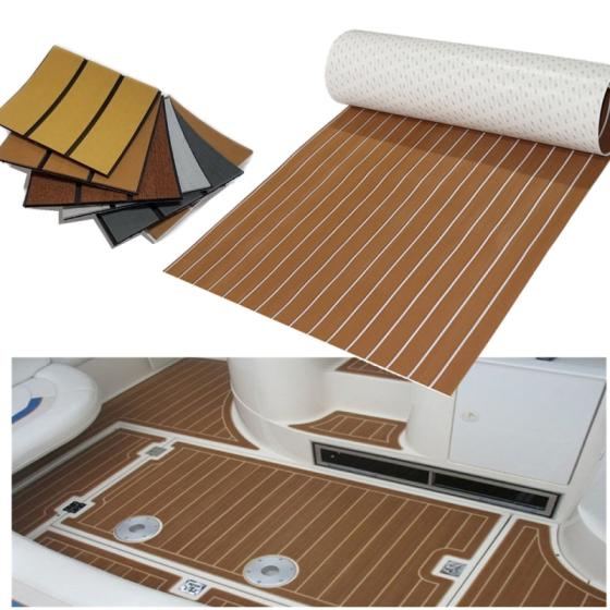 900x2400x6mm Black And White Eva Foam Faux Teak Sheet Boat Decking