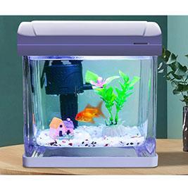 Wholesale float glass: 150mm CR Series LED Closed Mini Fish Aquarium Tank Desktop Float Glass Aquarium Water