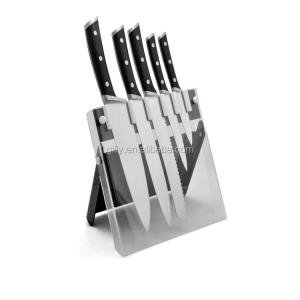 Wholesale kitchen knife set: Germany Quality Kitchen Knife Set with Acrylic Block Chef Bread Carving Utility Paring Knife