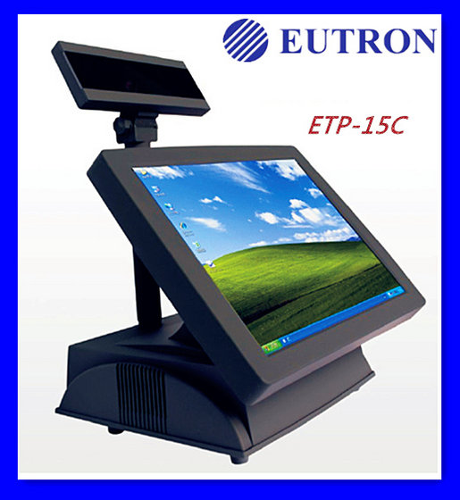 Touch Screen POS System with Pole VFD Customer Display for Retail,Food