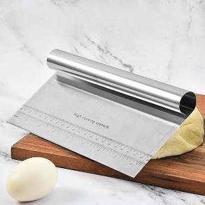 Wholesale pizza: Stainless Steel Roll Handle Pizza Dough Scraper Kitchen Cake Pastry Baking Tool Spatulas Flour Cutte