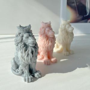 Wholesale plasters: 3D Lion King Silicone Candle Mold DIY Animal Shape Soap Resin Plaster Making Set Chocolate Ice Mould