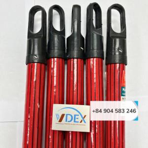 Wholesale red lead: Vietnamese Red Stripped PVC Covered Eucalyptus Wooden Broom Handle for Cleaning House