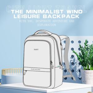 Wholesale pocket clock: Minimalist White Casual Backpack