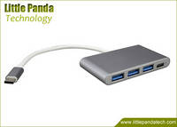 Hot Sales Type C USB Hub with 3 Port USB 3.0 Hub and LAN /RJ45 Ethernet Port Type C Hub