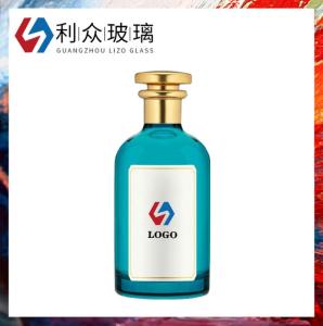 Wholesale custom perfume bottles: Whole Coating Blue Colorful Spray Customized Glass Perfum Bottles