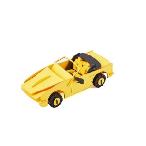 Wholesale handmade craft: Handmade Crafts Yellow and Black Convertible Car 3D Paper Puzzle DIY Model for Children