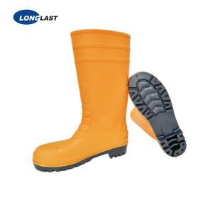Wholesale pvc: LL-2-10 Customized Yellow / Black PVC Boots