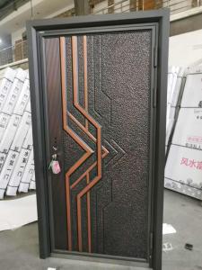 Wholesale color coated steel: Color Power Coating Surface Steel Security Main Entrance Door