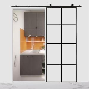 Wholesale clear float tempered glass: Aluminum Glass Barn Door