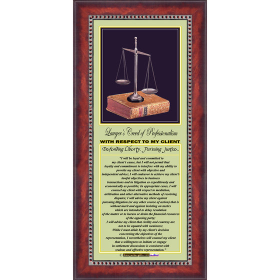 Lawyer's Professionalism Creed Office Decor(id:7587954) Product details ...