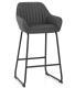 Retro Color Grey Bar Stool Chairs 53x41x92cm High Back Sturdy for Kitchen