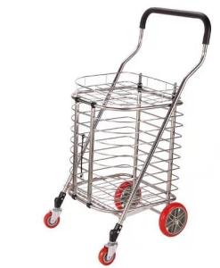 Wholesale folding utility cart: Higher Backside Design Grocery Cart