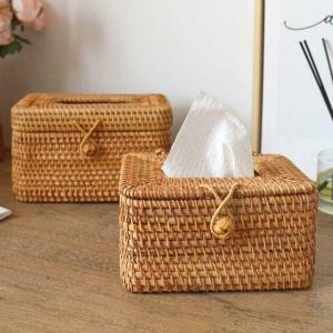 Wholesale tissue boxes: New Handmade Rattan Tissue Box /Napkin Storage / Rattan Basket