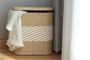 Wholesale non woven cloth: Handwoven Square Laundry Hamper Storage Basket Straw Basket Storage Footstool Utility Basket Mother'