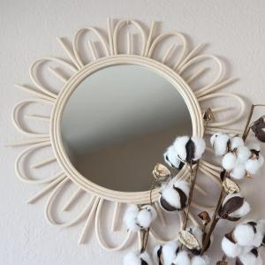 Wholesale wall hanging: Rattan Mirror-Wall Hanging/ Rattan Mirror-Framed Wall Mirror/ Bohemian Home Decor/ Rattan Mirror-Wic