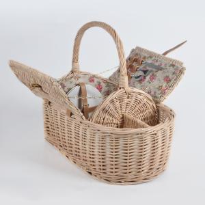 Wholesale zipper: Vintage Wicker Picnic Basket with Plastic Dishware | Wicker Suitcase, Boho Storage Basket, Wicker Fo