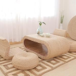 Wholesale bamboo living room: Vintage Handmade Beige Two Level Coffee Table/Straw Coffee Table/Wholesales Bulk/Dinning Table/Weddi